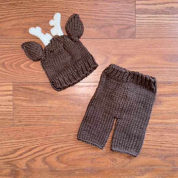 Baby Deer Hat Pant Newborn Set - Picture 3 of 4